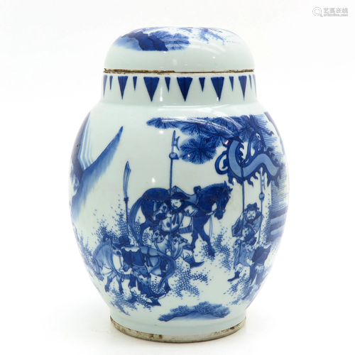 A Chinese Blue and White Jar with Cover