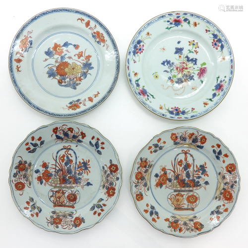 A Series of Four Imari Plates