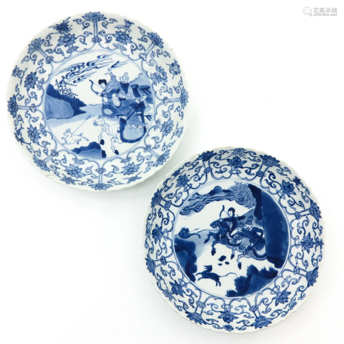 Two Chinese Blue and White Dishes