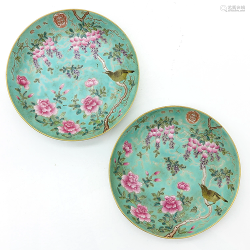 Two Famille Rose Plates