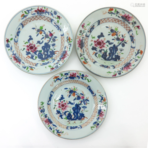 A Series of Three Chinese Plates
