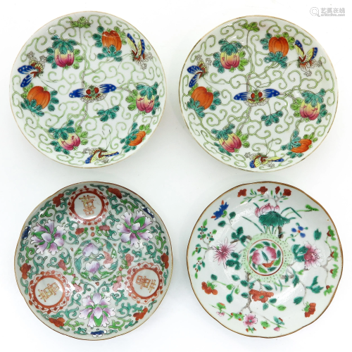 A Series of Four Chinese Polychrome Dishes