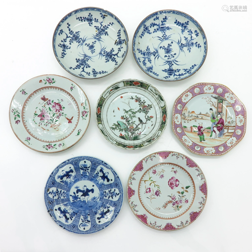 A Collection of Seven Chinese Plates