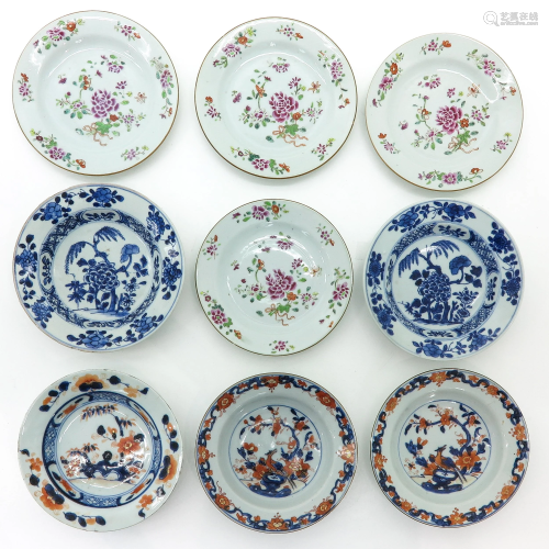 A Collection of Nine Chinese Plates