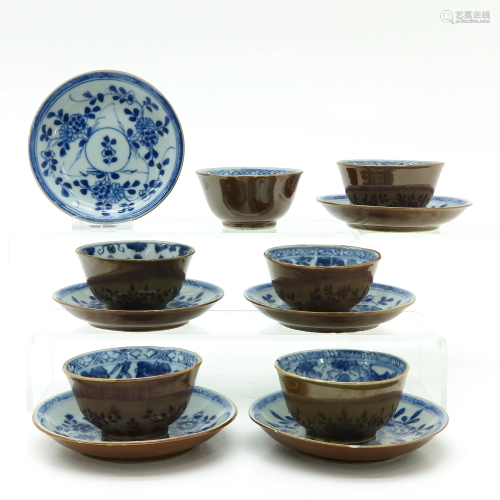 Six Chinese Batavianware Cups and Saucers