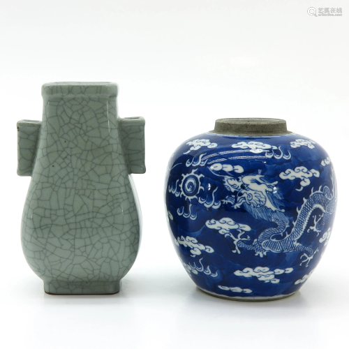 A Hu Vase and Ginger Jar