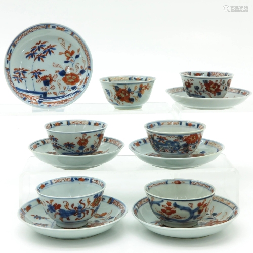 Six Chinese Imari Cups and Saucers