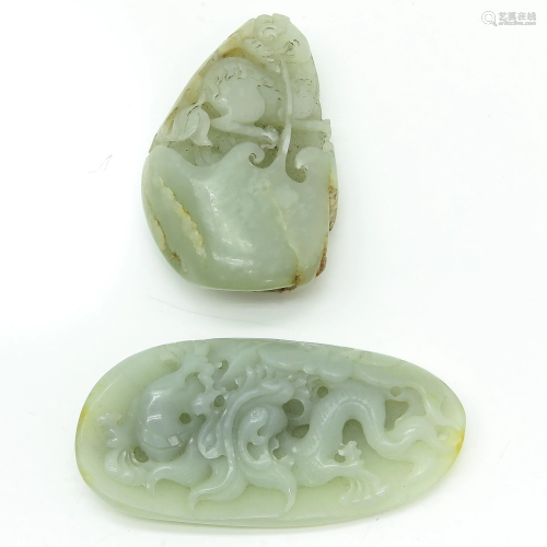 Two Carved Jade Sculptures
