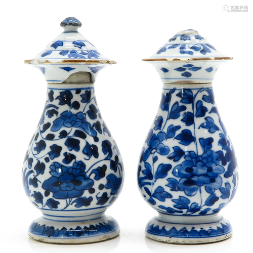 Two Small Chinese Vases with Covers