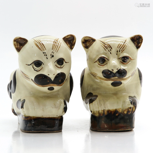 A Pair of Chinese Cat Pillows