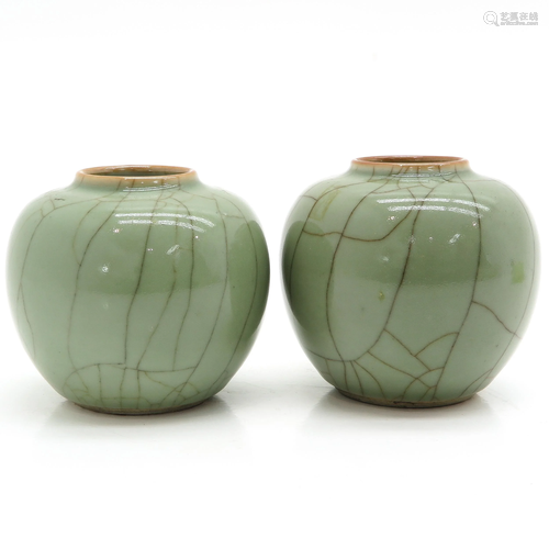 Two Chinese Celadon Jars