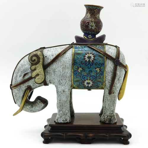 A Chinese Cloisonne Elephant Censer