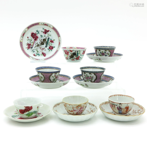 A Diverse Collection of Chinese Cups and Saucers