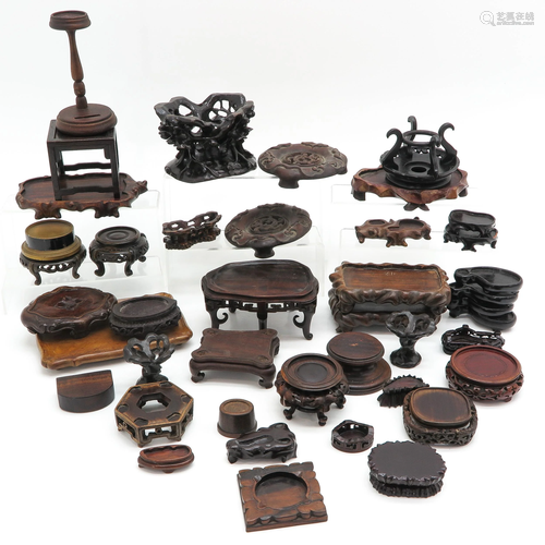 A Collection of Chinese Carved Stands