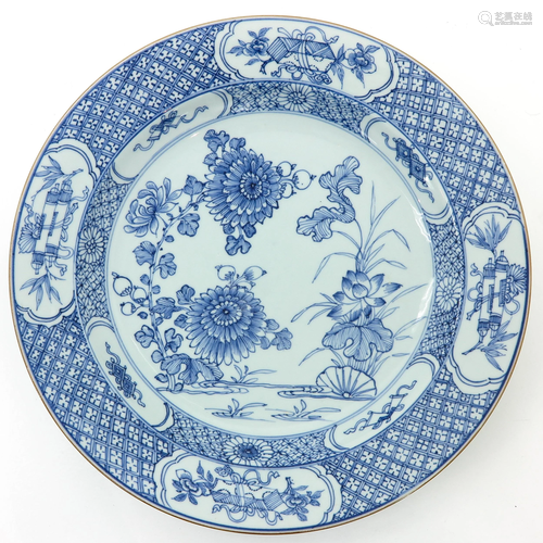 A Large Chinese Blue and White Charger