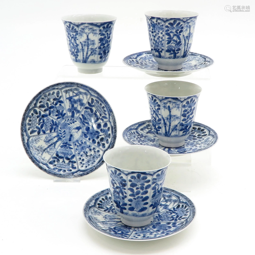 Set of Four Cups and Saucers