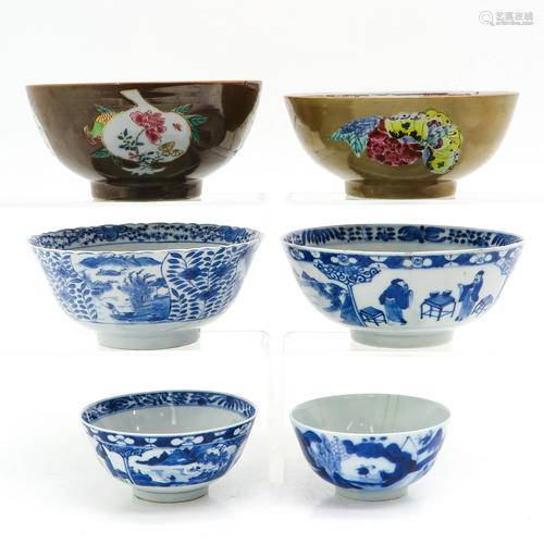 A Collection of Six Chinese Bowls