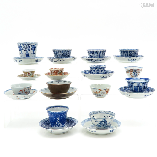 A Collection of Chinese Cups and Saucers