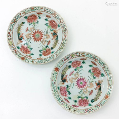 Two Chinese Famille Rose Plates