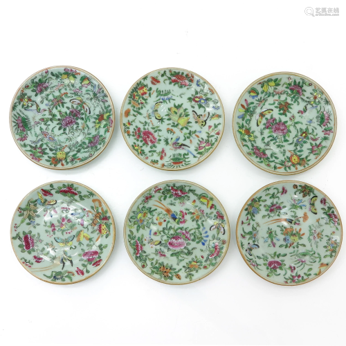 A Series of Six Cantonese Plates