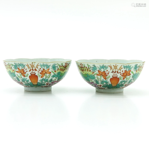 A Pair of Polychrome Bowls