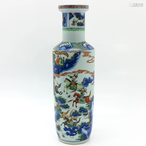 A Chinese Doucai Rouleau Vase