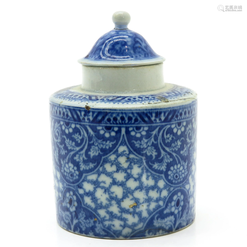 A Blue and White Jar with Cover