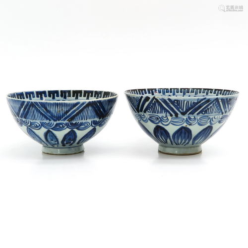 Two Chinese Blue and White Bowls