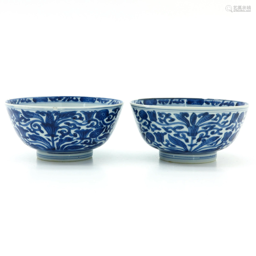 Two Chinese Blue and White Bowls