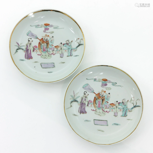 Two Chinese Famille Rose Plates