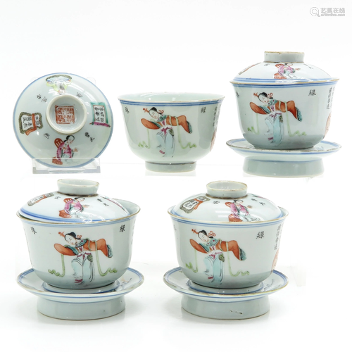 A Collection of Wu Shuang Pu Covered Cups