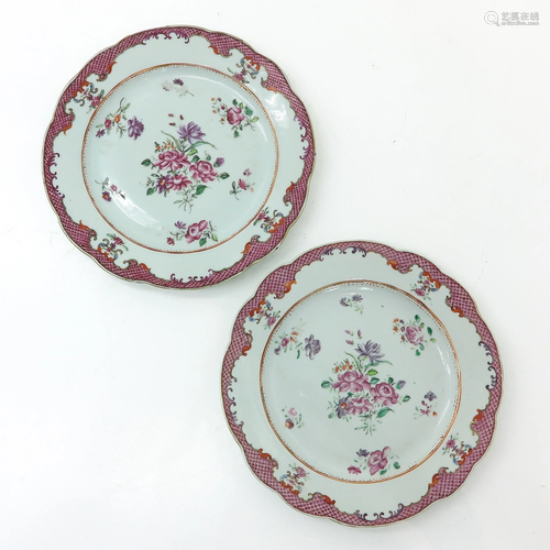 Two Famille Rose Plates