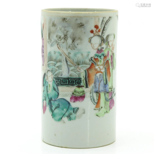 A Chinese Famille Rose Pencil Pot