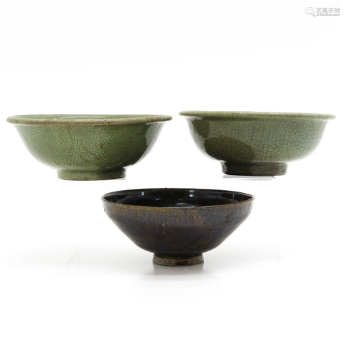 A Set of Three Chinese Bowls