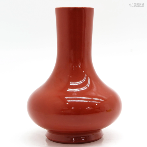 A Chinese Orange Glaze Vase