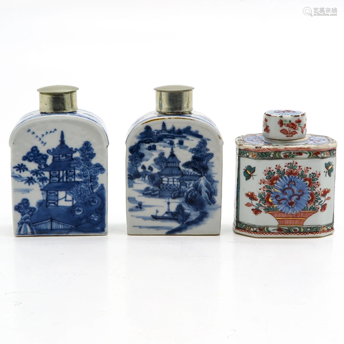 Three Chinese Tea Caddys