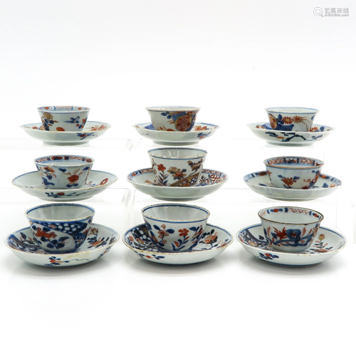 A Collection of Imari Cups and Saucers