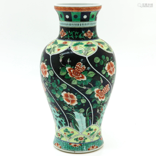 A Chinese Famille Noir Vase