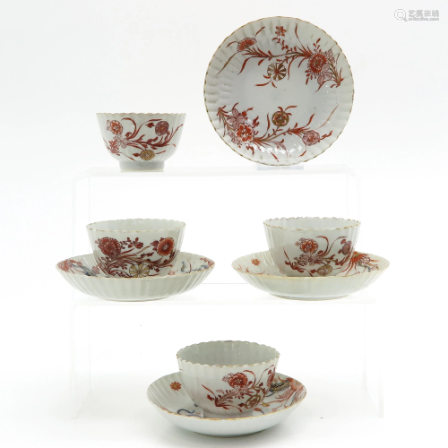 Four Chinese Cups and Saucers