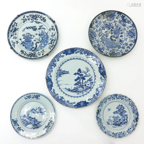 A Collection of Five Chinese Plates