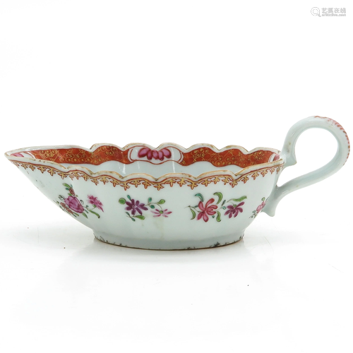 A Famille Rose Gravy Boat