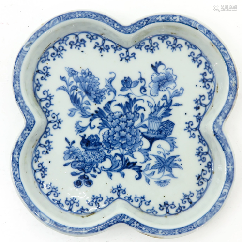 A Small Blue and White Dish