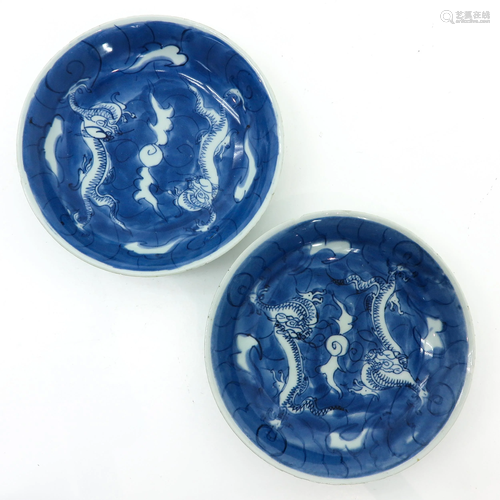 Two Blue and White Plates