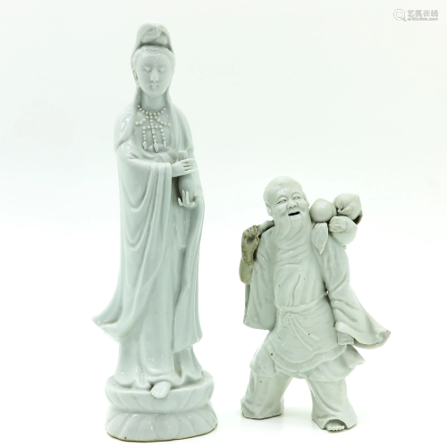 Two Blanc de Chine Sculptures