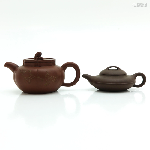 Two Chinese Yixing Teapots