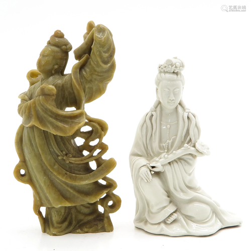 Two Chinese Quanying Sculptures