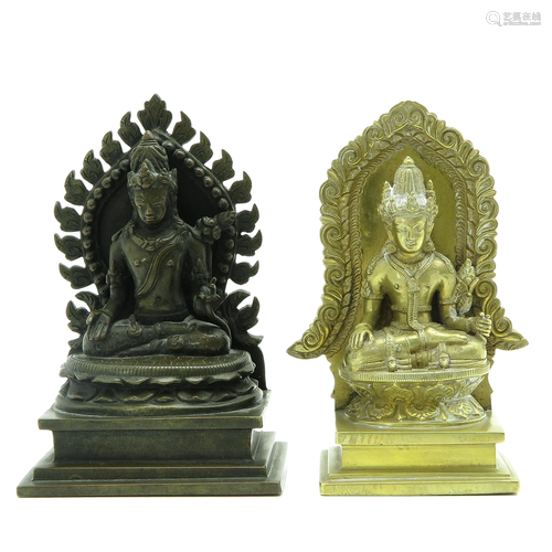 Two Buddha Sculptures