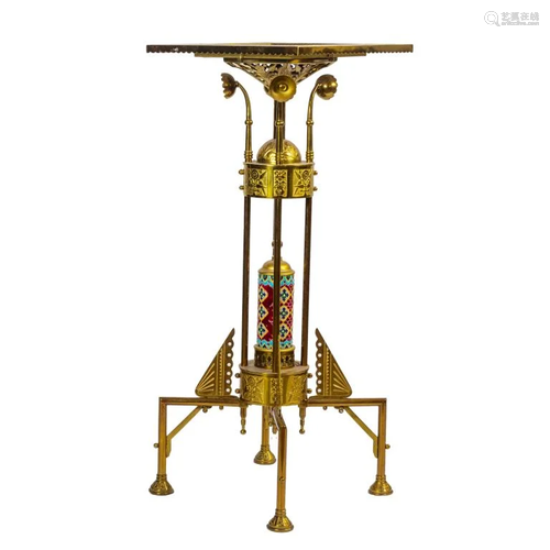 Bradley & Hubbard Longwy Aesthetic Brass Stand