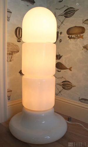 Claudio Salocchi ZEA White Art Glass Floor Lamp