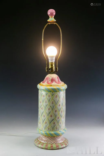 MacKenzie Childs Tulip Art Pottery Table Lamp